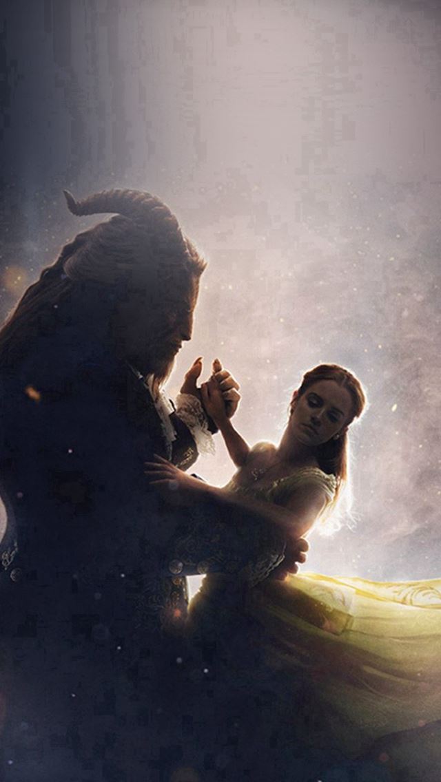 640x1136 Disney Beauty Beast Illustration Art - romantic iPhone Wallpaper