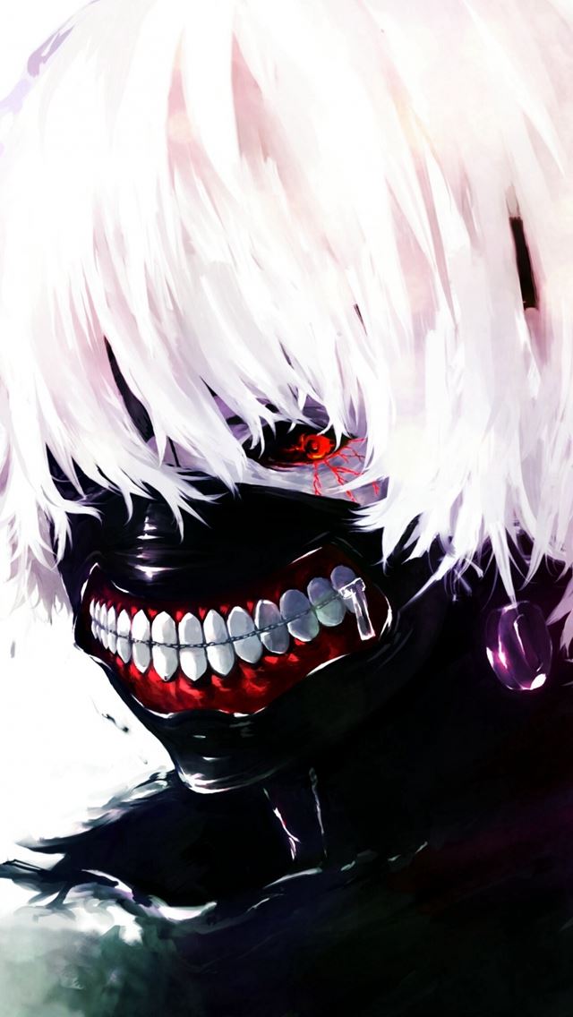 640x1136 Tokyo Ghoul Kaneki Ken Man Mask Red Eyes White Hair -  iPhone Wallpaper