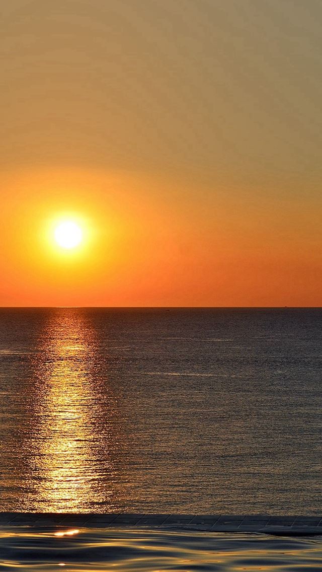 640x1136 Sunset Sea Sky Nature - yellow iPhone Wallpaper