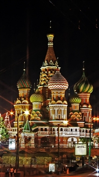 Moscow Russia Red Square Light Evening wallpaper
