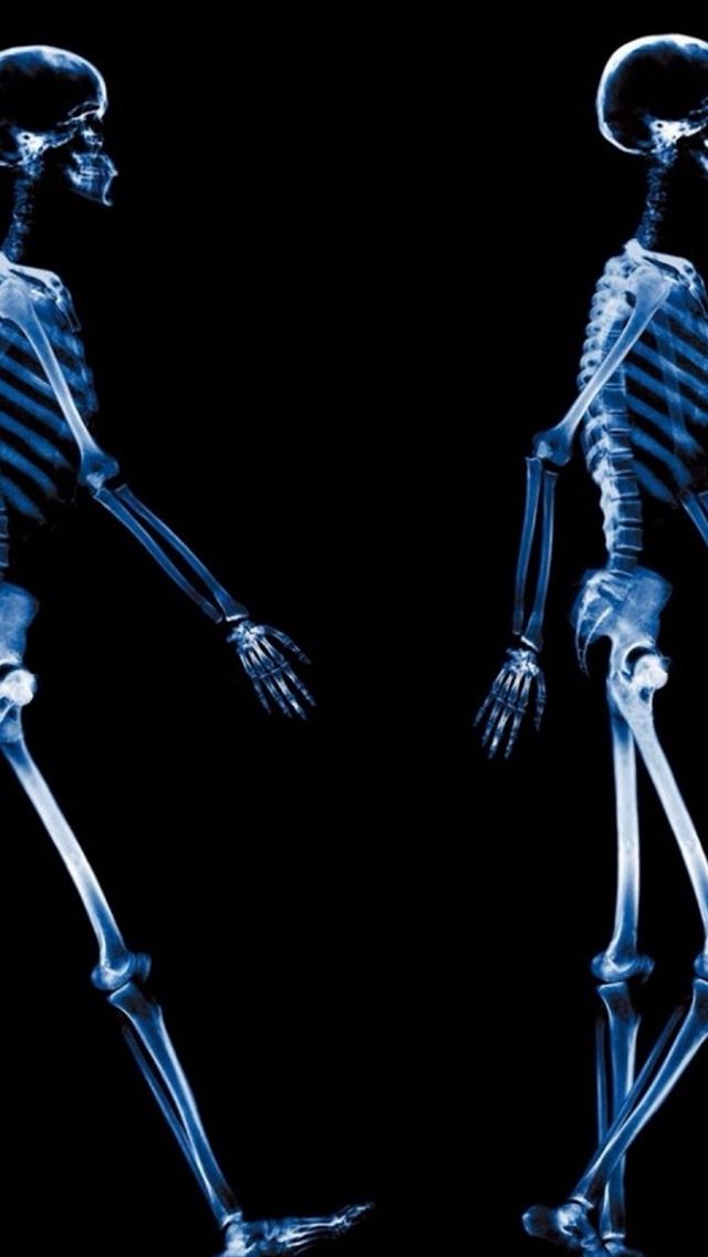 640x1136 Abstract Xray Walking Human Skeleton Dark - skeleton iPhone Wallpaper