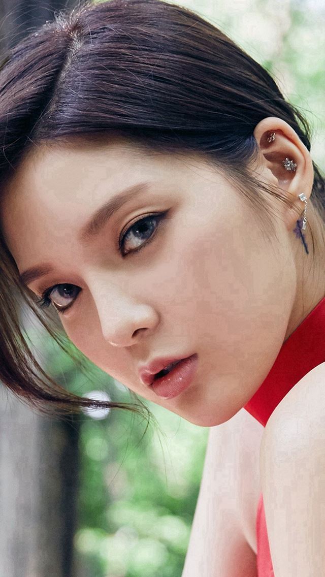 640x1136 Girl Kpop Red Beauty Side Face - bokeh iPhone Wallpaper