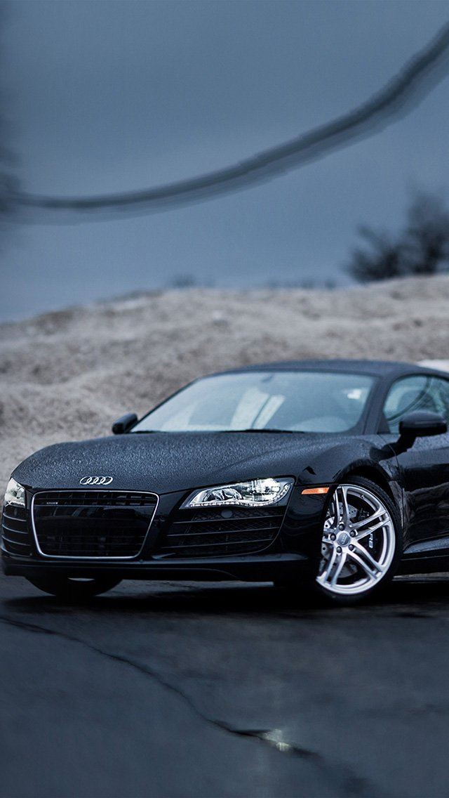 640x1136 Audi Car Rain Illustration Art - auto iPhone Wallpaper