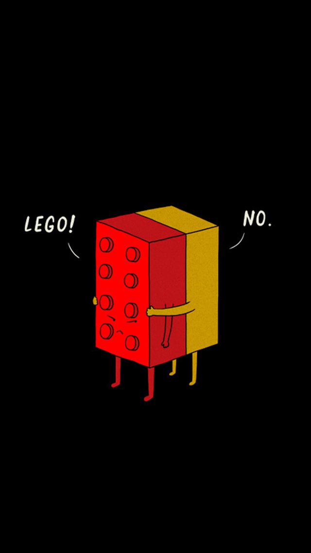 1284x2778 Funny LEGO Pieces Hugging - yellow iPhone Wallpaper