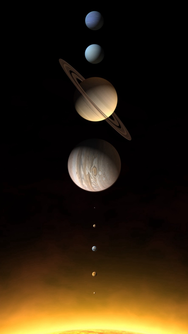 Realistic Solar System Planets iPhone wallpaper 