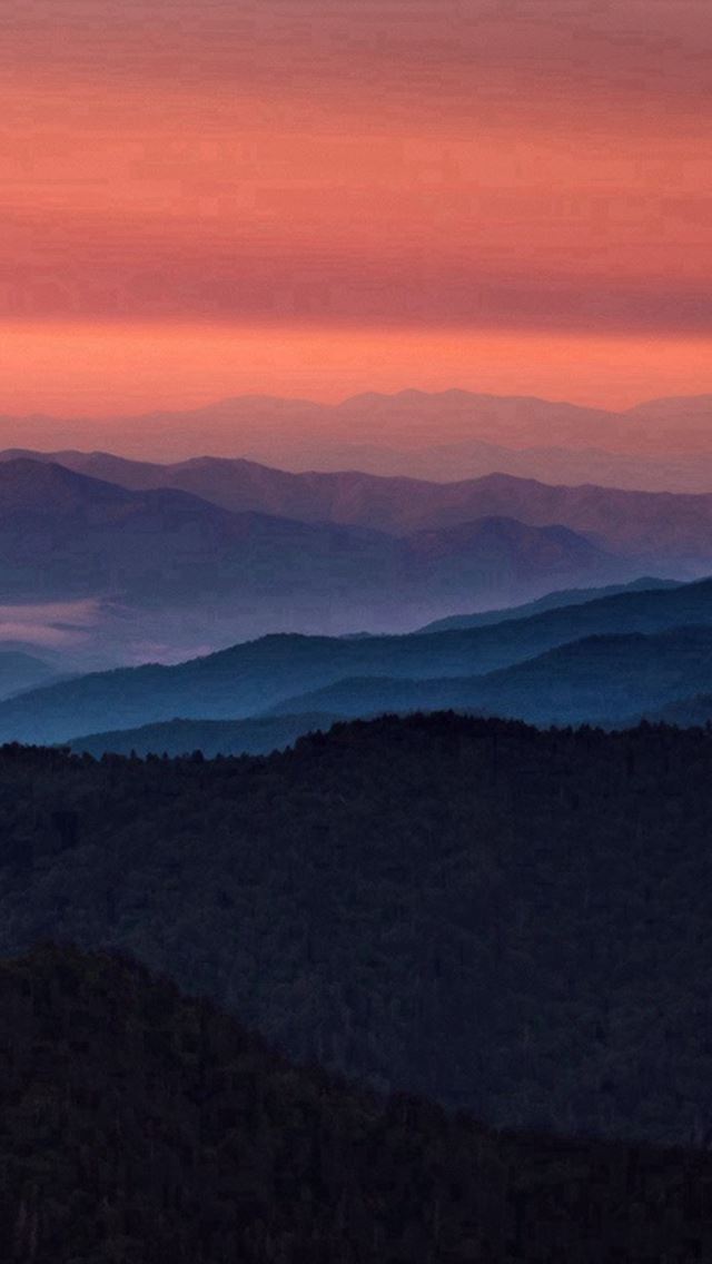 640x1136 Sunset Mountain Nature Blue Red Cloud Sky - hill iPhone Wallpaper