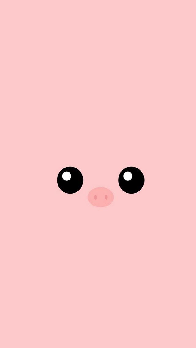 1284x2778 Minimal Pink Piggy Cute Eyes  - pink iPhone Wallpaper