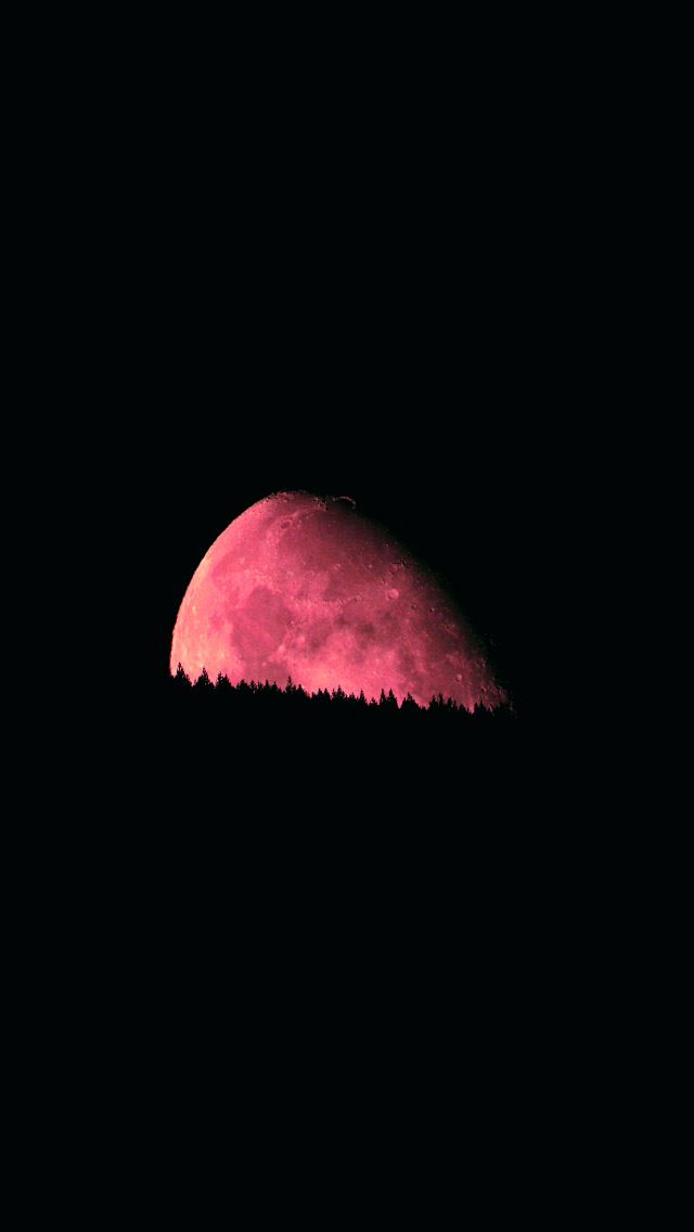 640x1136 Big Red Moon  - hill iPhone Wallpaper