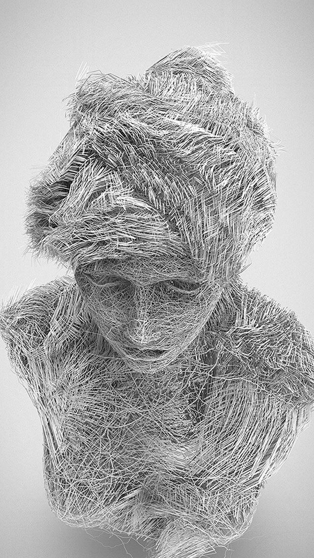640x1136 Face Line Fine Illustration Art - simple iPhone Wallpaper