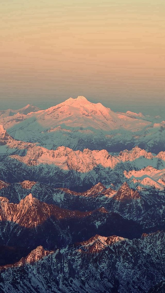 640x1136 Mountain Blue Snow In Sunset Shadow Nature - clouds iPhone Wallpaper