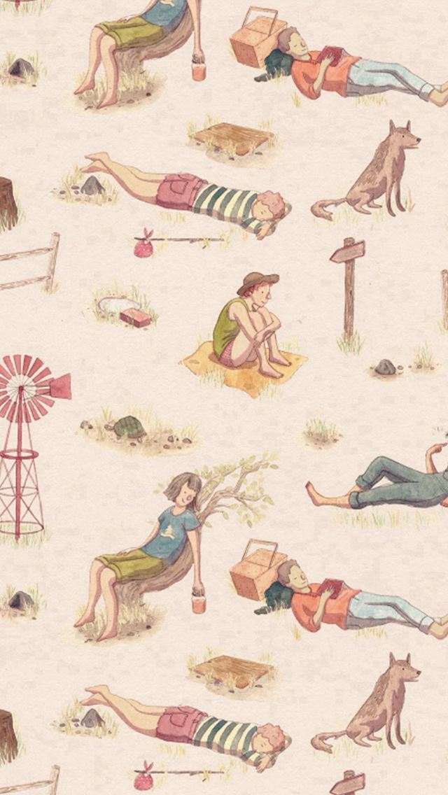 640x1136 Vacation Life Humor Illustration Art Red - illustration iPhone Wallpaper