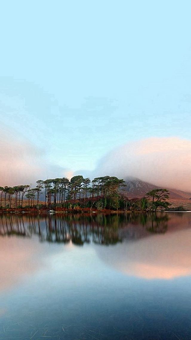 640x1136 Beautiful Tall Trees Lake Reflection - lake iPhone Wallpaper