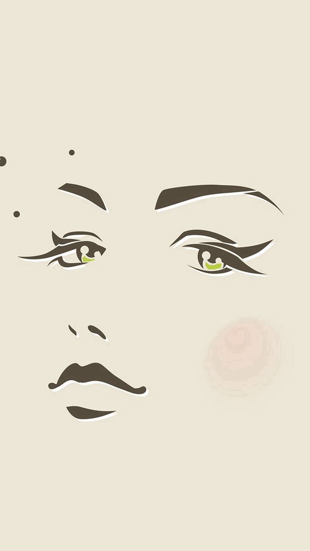 640x1136 Girl Face Illust Art Minimal - make up iPhone Wallpaper