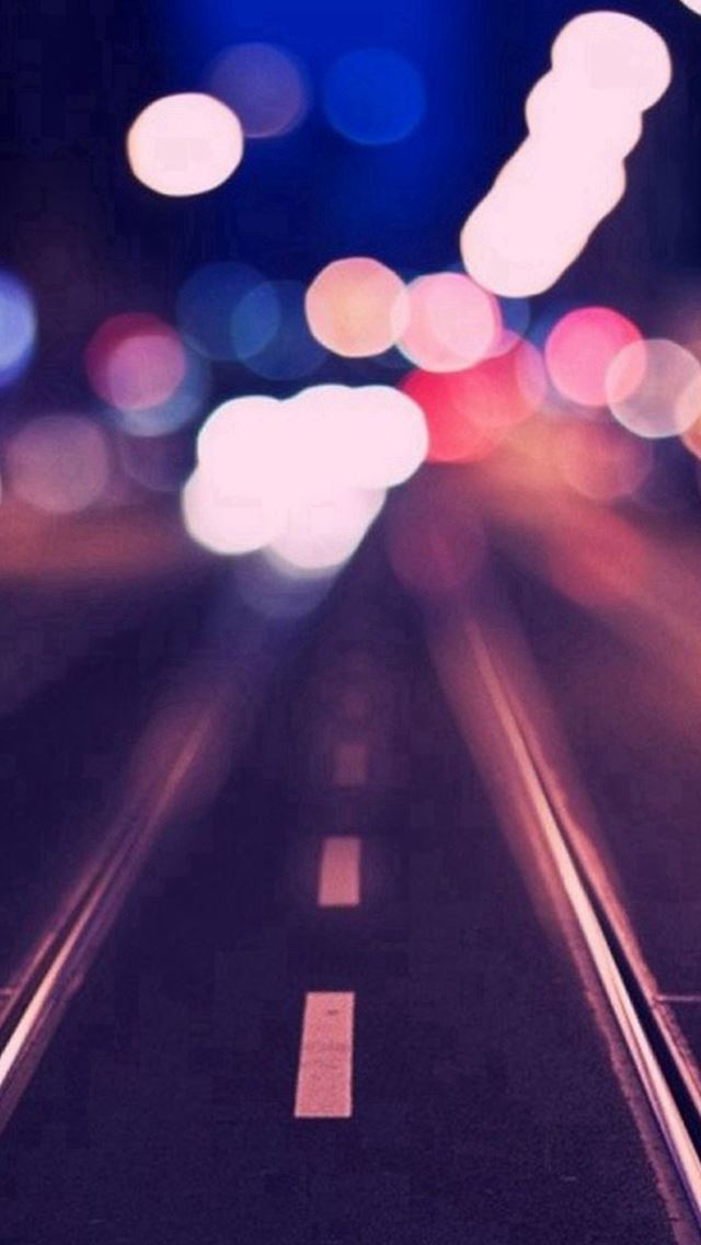 640x1136 Tram Rail Track Road Bokeh - bokeh iPhone Wallpaper