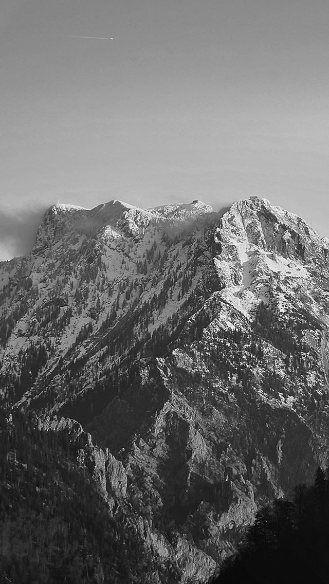 640x1136 Avalanche Snow Mountain Winter Wood Nature Bw Dark - mountains iPhone Wallpaper