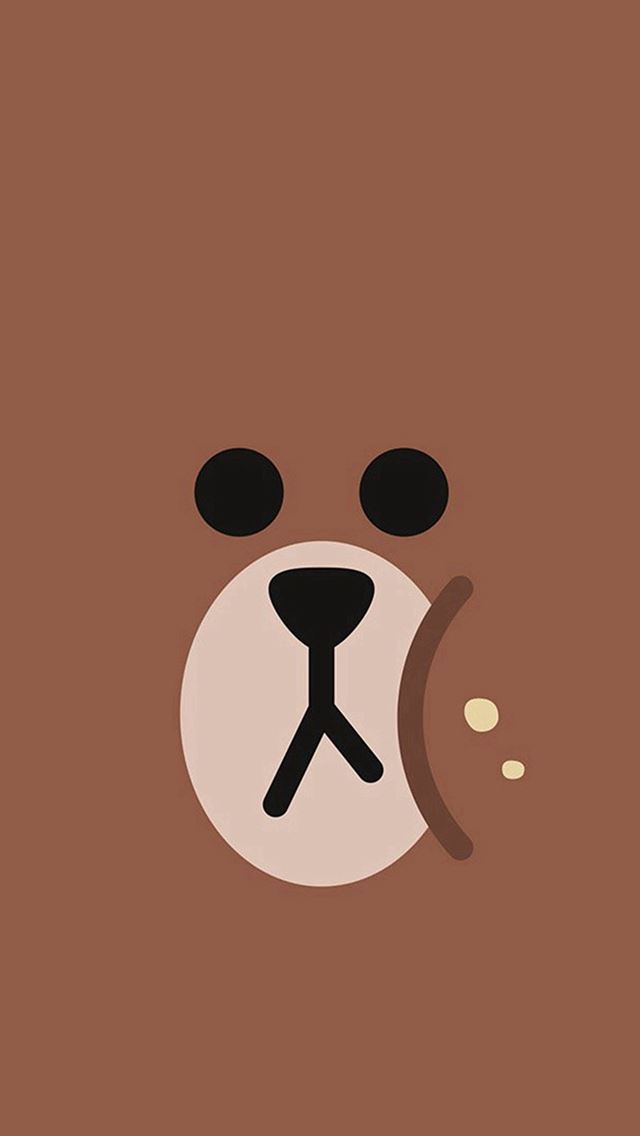 640x1136 Line Chractor Cute Brown Illustration Art - bear iPhone Wallpaper
