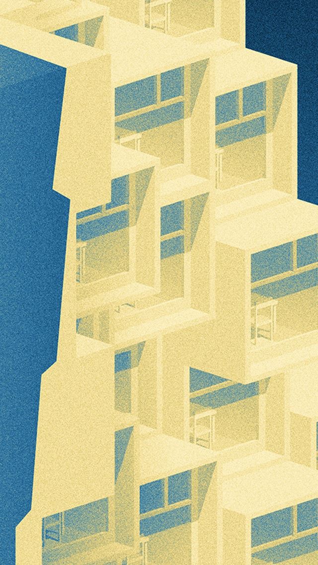 640x1136 Pattern Building Blue Illustration Art - buildings iPhone Wallpaper