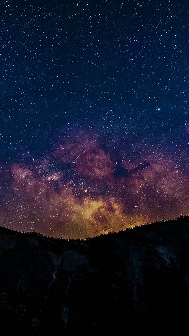 640x1136 Aurora Star Night Sky Space Blue Mountain Dark - sky view iPhone Wallpaper