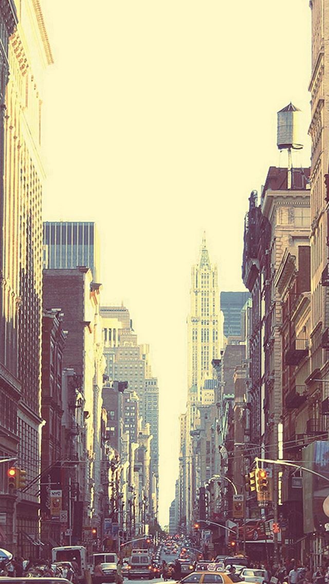 640x1136 New York Busy Street Sunset - traffic iPhone Wallpaper