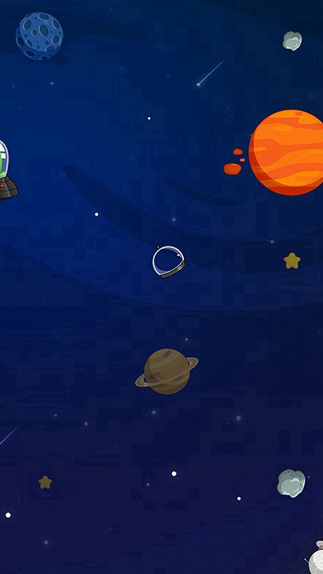 Space Aliens Planets Cartoon iPhone wallpaper 