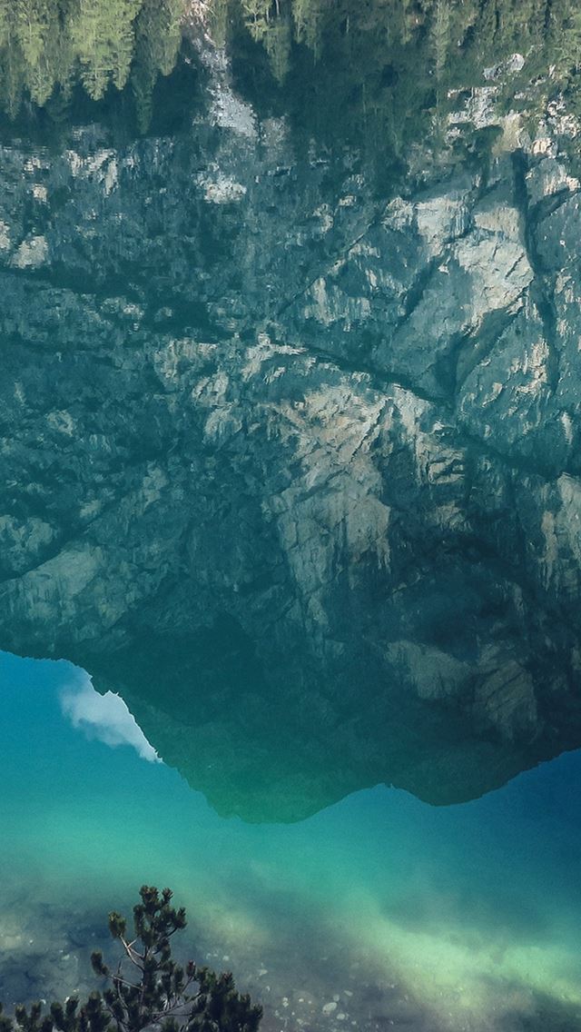 640x1136 River Reflection Mountain Green Nature Wild Summer - mountains iPhone Wallpaper