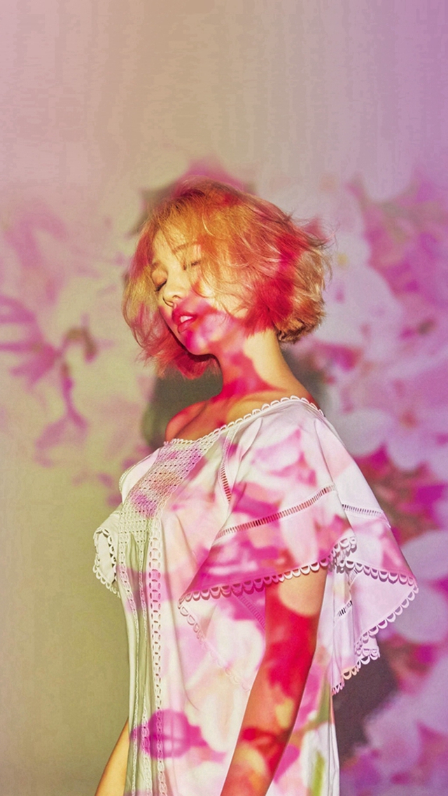 Pink Girl Kpop Spring iPhone Wallpapers Free Download