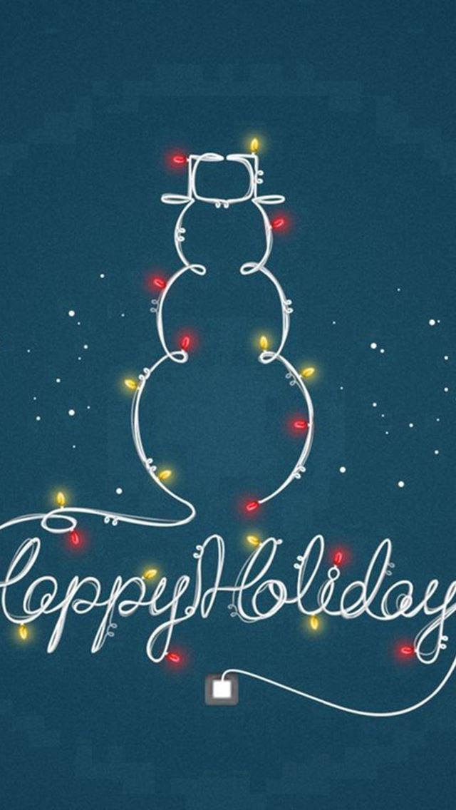 640x1136 Happy Holidays Light Decoration Snowman - snowman iPhone Wallpaper