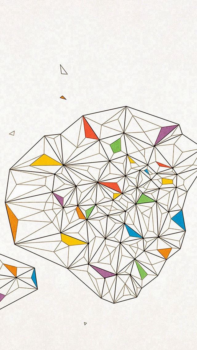 640x1136 Low Poly Colorful Triangle Render - render iPhone Wallpaper