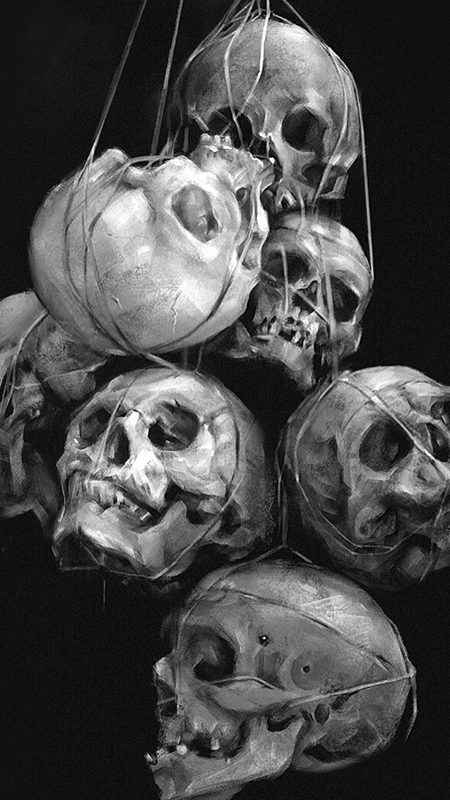 Paint skull dark iPhone wallpaper 