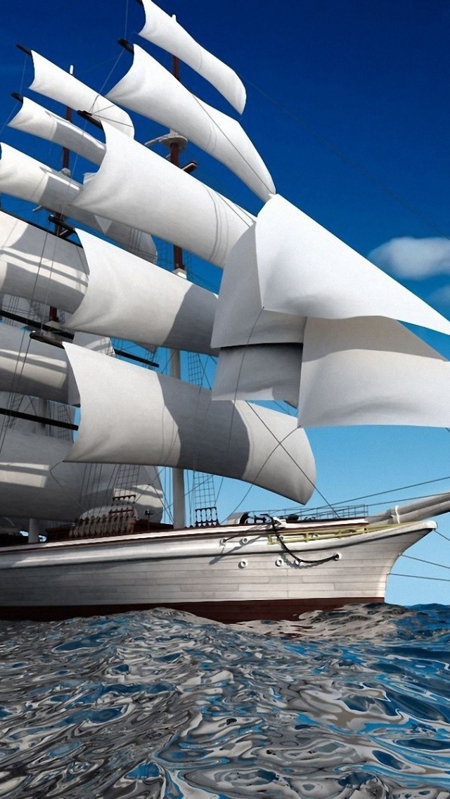 640x1136 Ship sea swim sail -  iPhone Wallpaper
