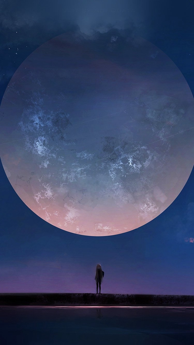 640x1136 Moon night art -  iPhone Wallpaper