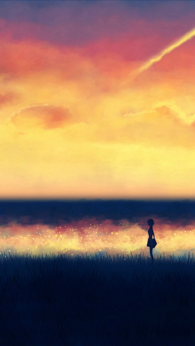 640x1136 Sunset paint -  iPhone Wallpaper