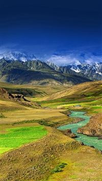 Mountain green river wallpaper