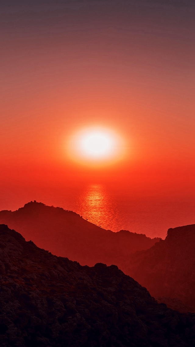 640x1136 Sunset afternoon rock mountain red -  iPhone Wallpaper