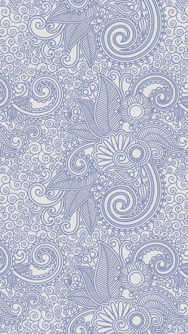 640x1136 Design flower line blue pattern - clean iPhone Wallpaper