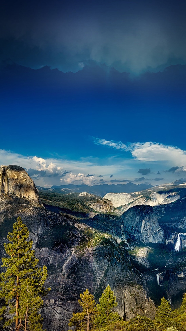 640x1136 Mountain tree sky -  iPhone Wallpaper