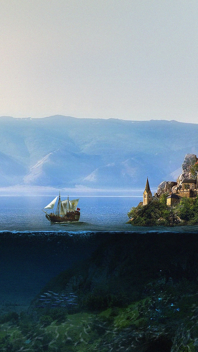 640x1136 Ancient ocean water mountain -  iPhone Wallpaper