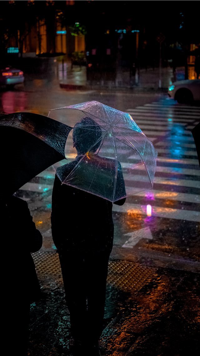 640x1136 Man with umbrella - rainy day iPhone Wallpaper