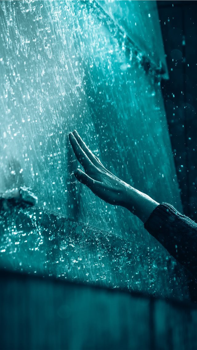 640x1136 Blue touch - hand iPhone Wallpaper