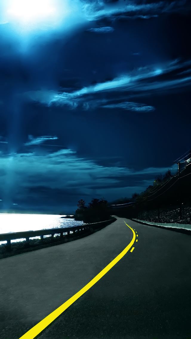 640x1136 Highway Nights -  iPhone Wallpaper