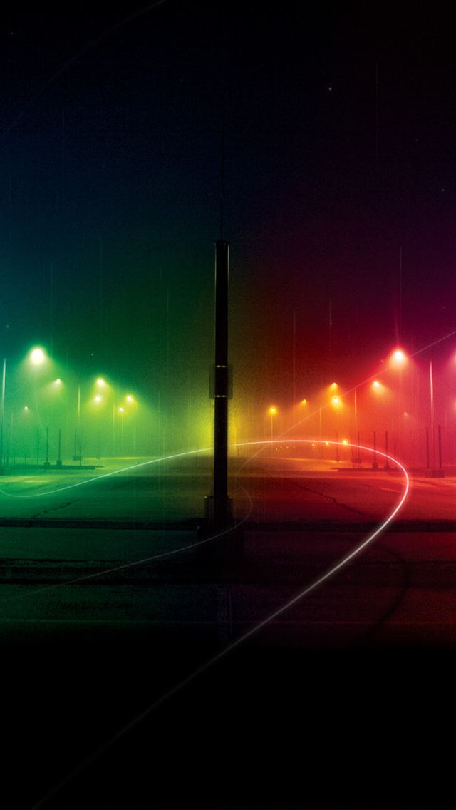 640x1136 Night Rainbow Road -  iPhone Wallpaper