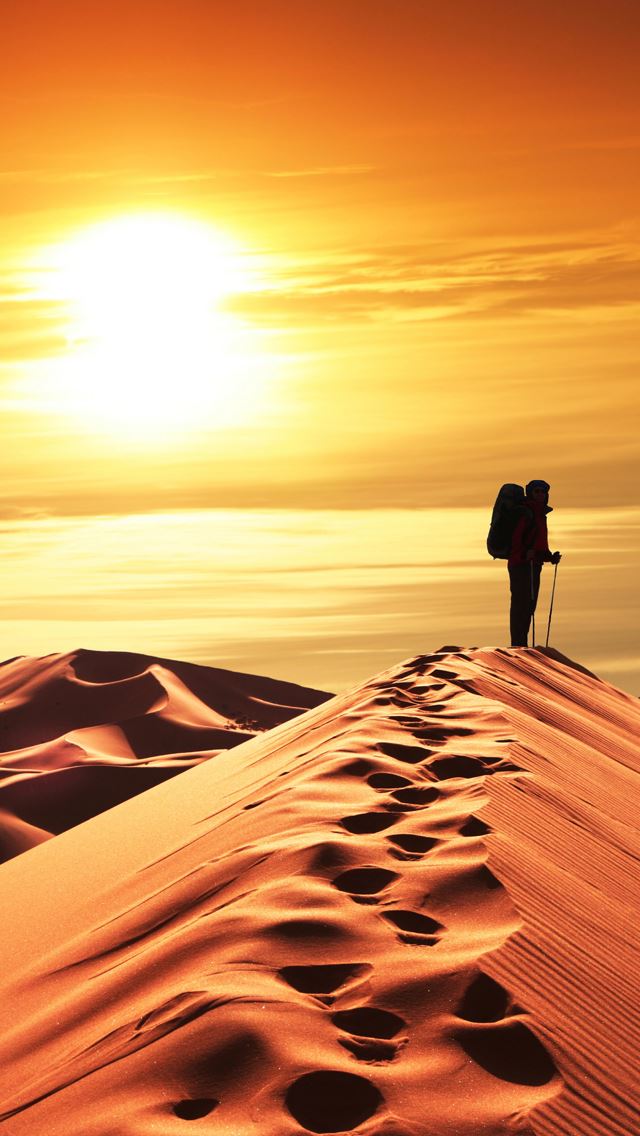 640x1136 Desert Sunset -  iPhone Wallpaper