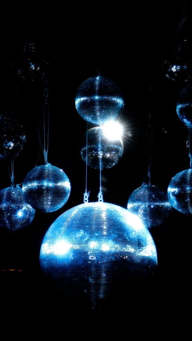 640x1136 Blue Disco Ball - balls iPhone Wallpaper