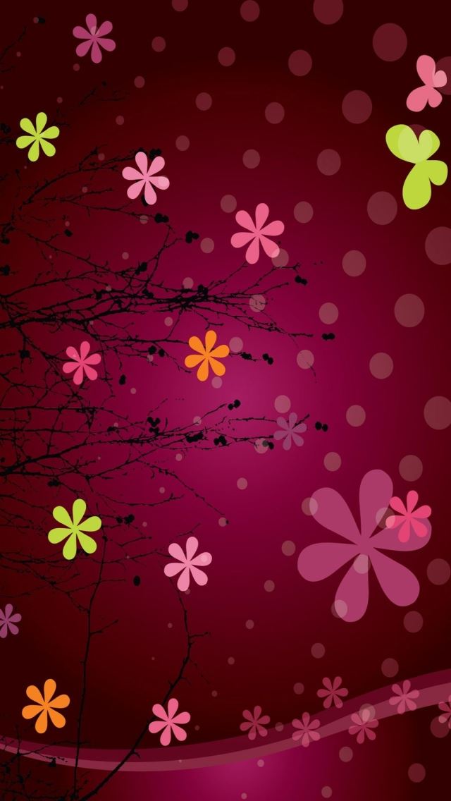 640x1136 Pink Abstract Flowers -  iPhone Wallpaper