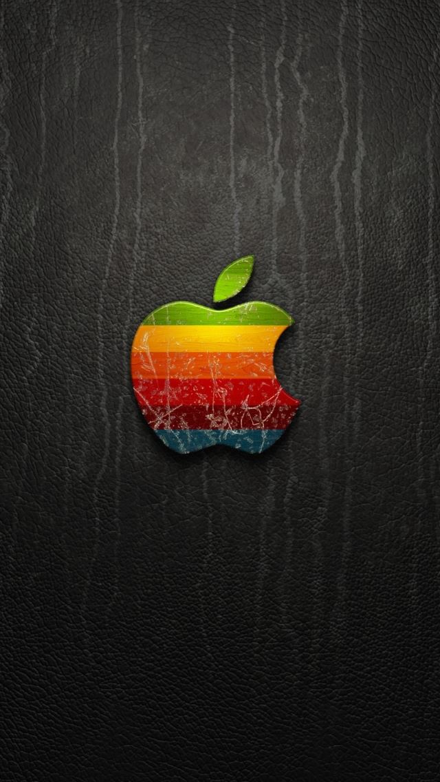 640x1136 Rainbow Apple Logo -  iPhone Wallpaper