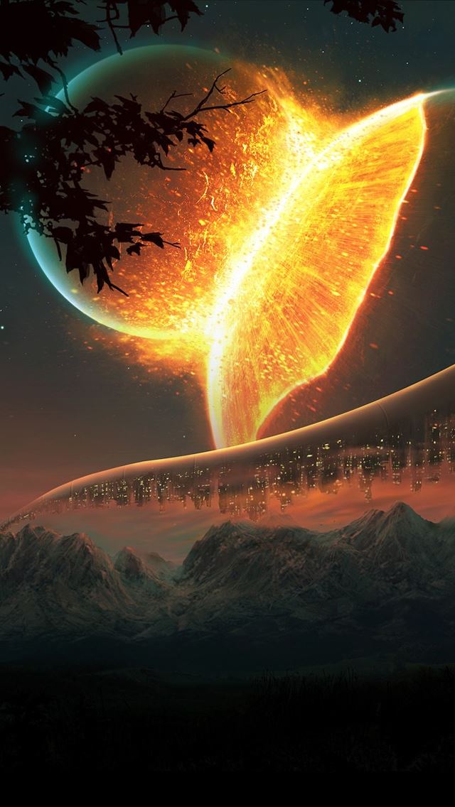 640x1136 Futuristic Planets -  iPhone Wallpaper