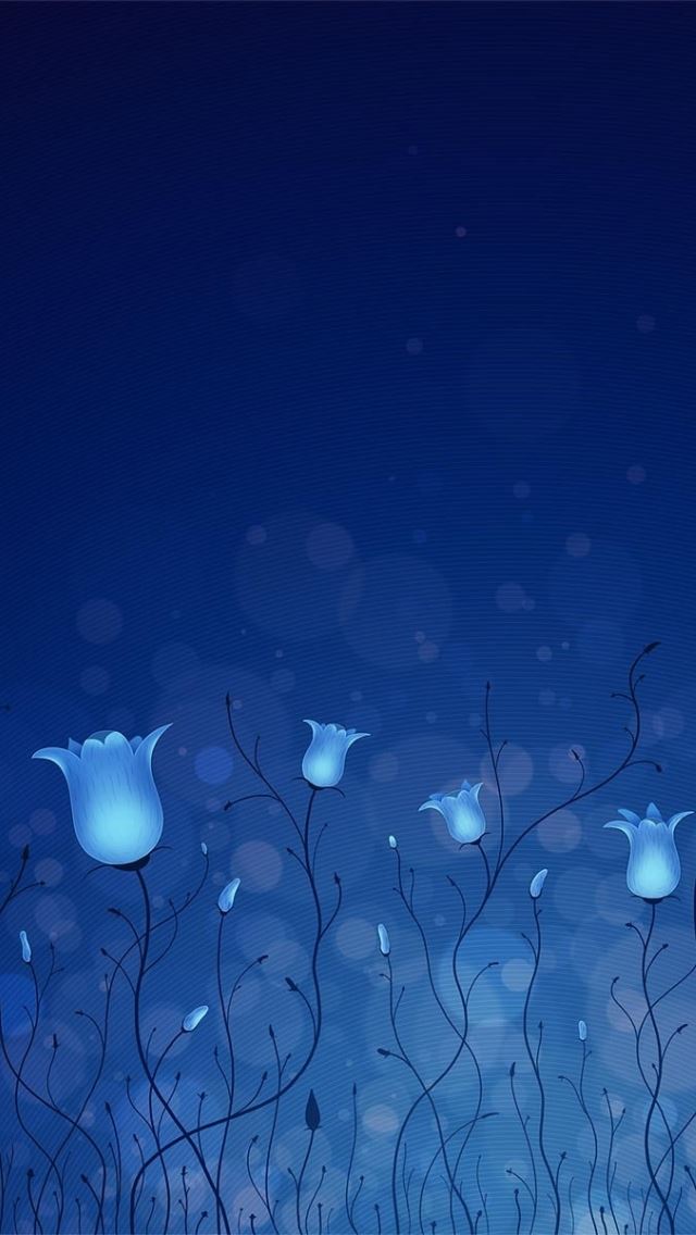 640x1136 Blue Flowers - simple iPhone Wallpaper