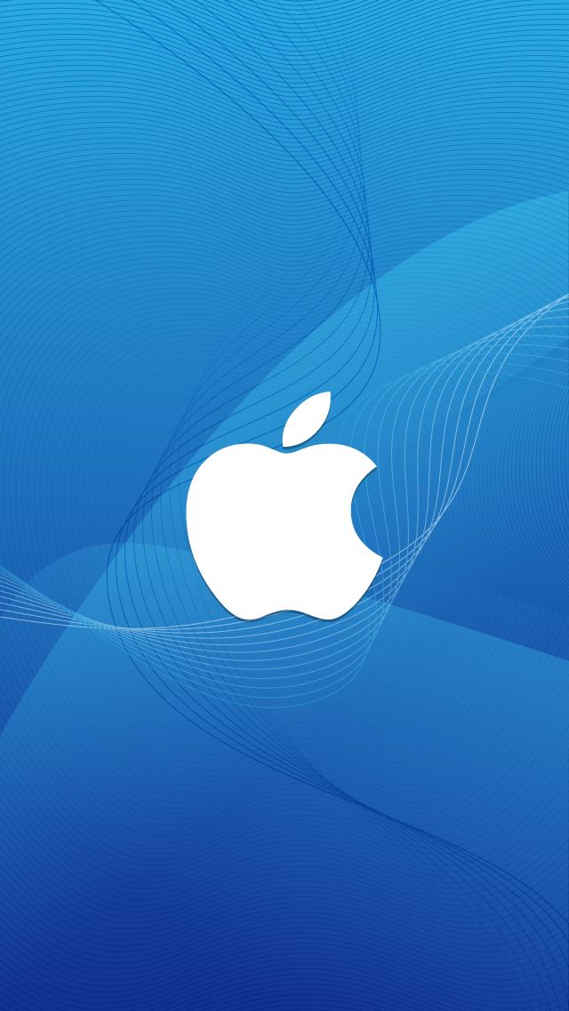 640x1136 Apple Logo In Wave -  iPhone Wallpaper