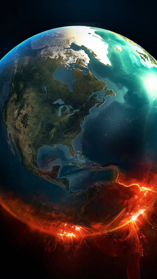 640x1136 Fire Earth -  iPhone Wallpaper