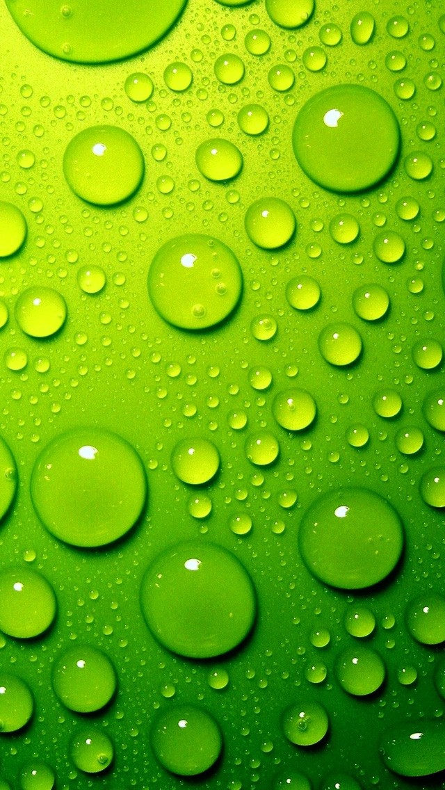 Green Water Drops iPhone Wallpapers Free Download
